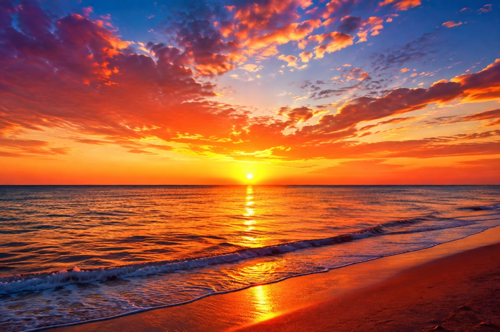 beauty of sunrise and sunset